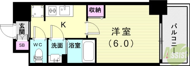 兵庫県神戸市中央区御幸通３ 三ノ宮駅 1K マンション 賃貸物件詳細