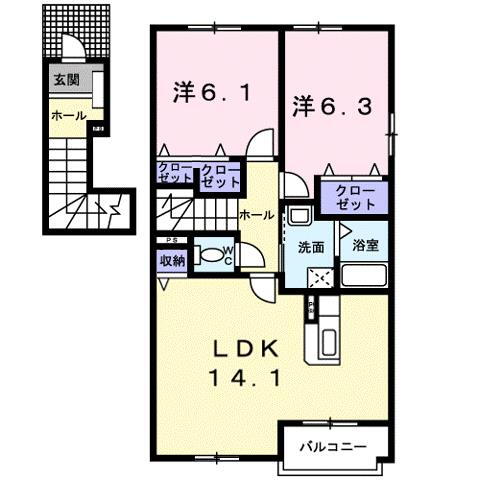 滋賀県栗東市下戸山 手原駅 2LDK アパート 賃貸物件詳細