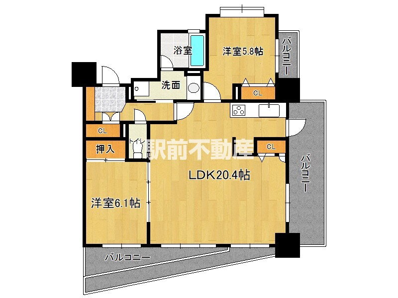 福岡県福岡市中央区舞鶴１ 赤坂駅 2LDK マンション 賃貸物件詳細