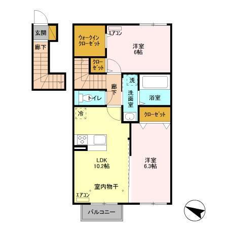 千葉県富里市七栄 2LDK アパート 賃貸物件詳細