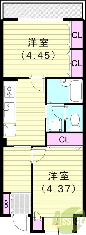 兵庫県尼崎市小中島３ 園田駅 2K マンション 賃貸物件詳細