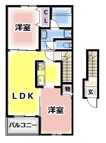 大阪府河内長野市喜多町 三日市町駅 2LDK アパート 賃貸物件詳細