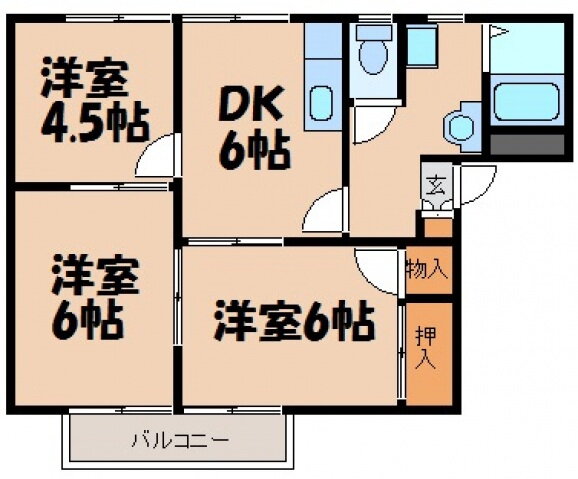 広島県安芸郡海田町南幸町 海田市駅 3DK アパート 賃貸物件詳細