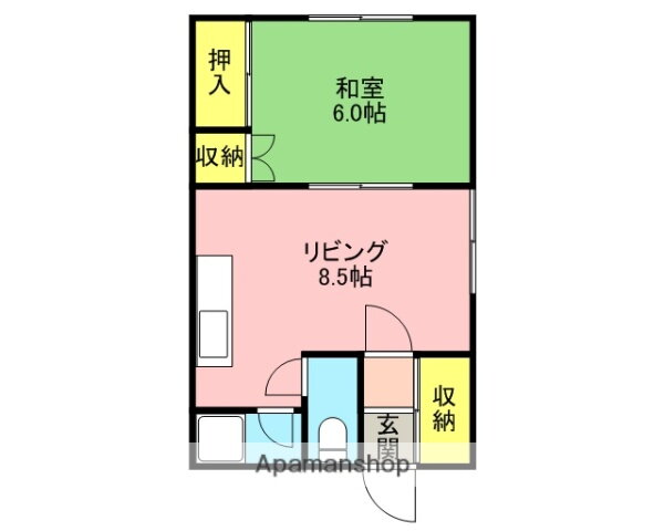 北海道函館市亀田港町 五稜郭駅 1LDK アパート 賃貸物件詳細