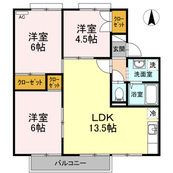 岡山県岡山市南区福富中２ 3LDK アパート 賃貸物件詳細