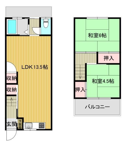 大阪府大阪市平野区長吉出戸４ 出戸駅 2LDK 一戸建て 賃貸物件詳細