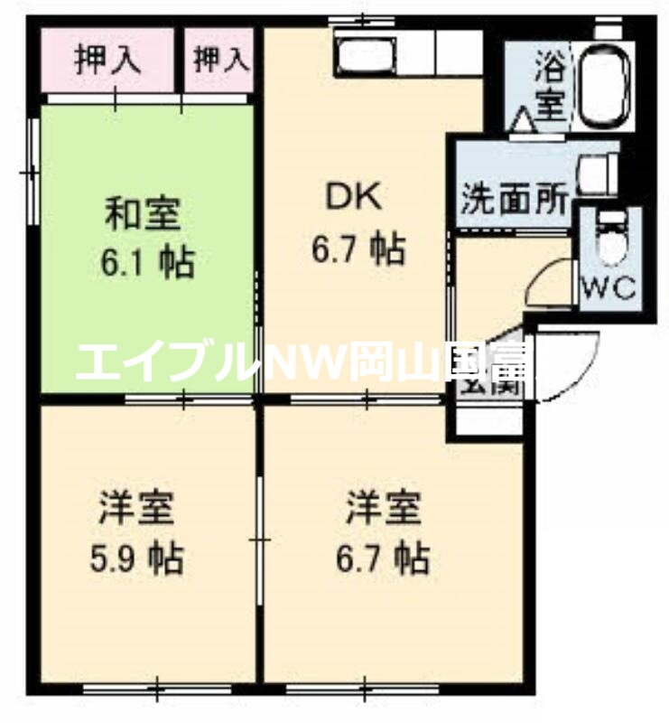 メゾン桜坂　Ａ棟 1階 3DK 賃貸物件詳細