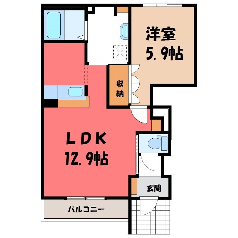 茨城県古河市上辺見 古河駅 1LDK アパート 賃貸物件詳細