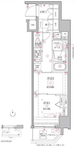 東京都文京区関口１ 江戸川橋駅 2K マンション 賃貸物件詳細