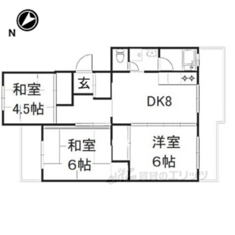 西京極市営住宅９号棟 4階 3DK 賃貸物件詳細