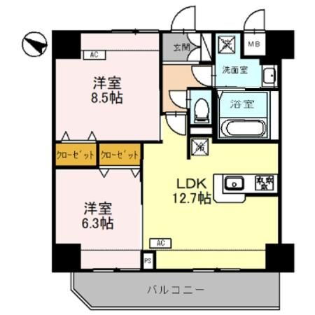 グラン・ルポ高崎 6階 2LDK 賃貸物件詳細