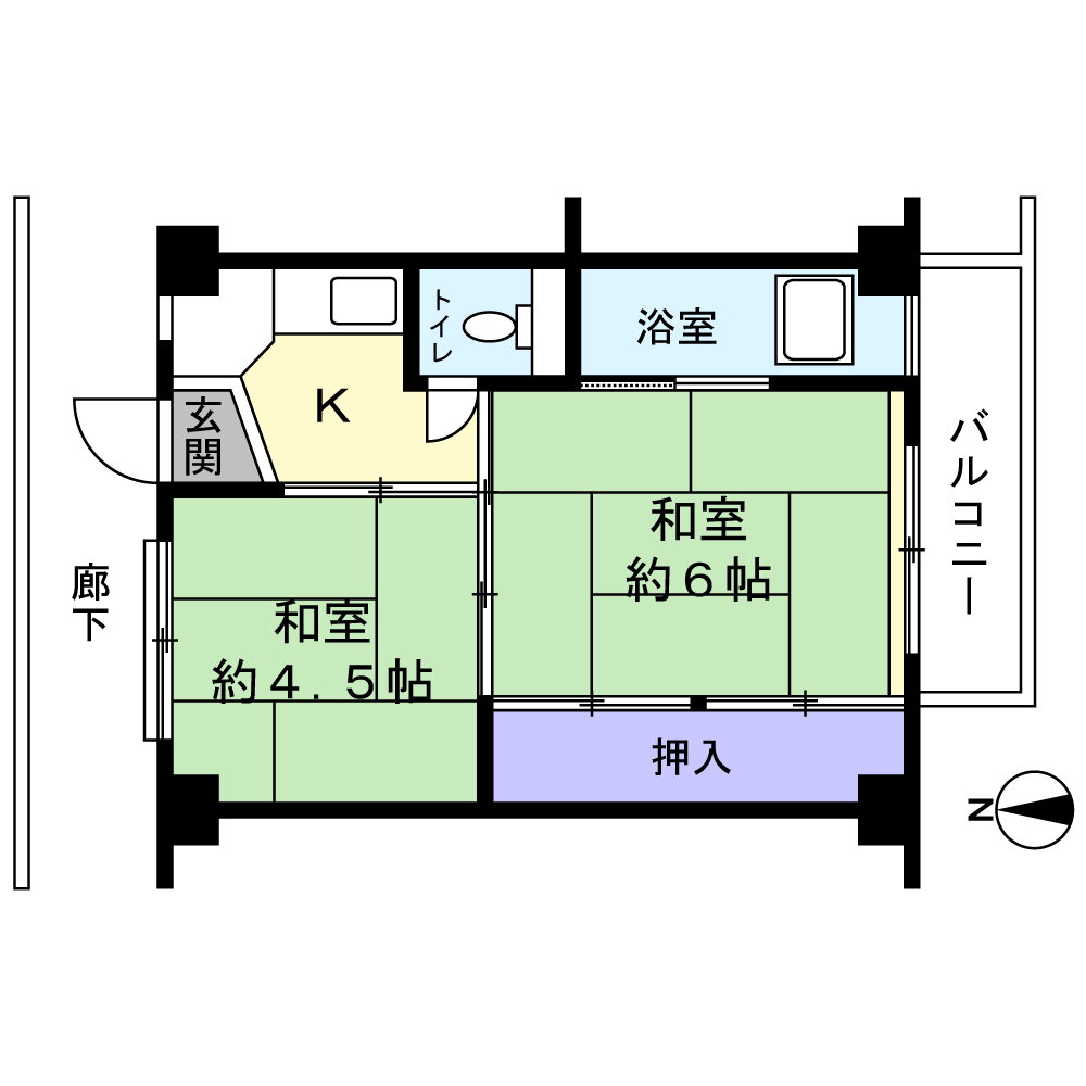 岩手県盛岡市厨川４ 厨川駅 2K マンション 賃貸物件詳細