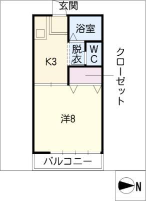 エクセル 2階 1K 賃貸物件詳細