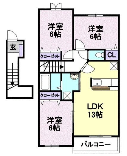 Ｇｒｏｕｓｅ　壱番館 2階 3LDK 賃貸物件詳細