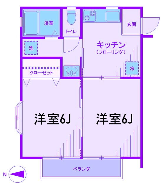 神奈川県横浜市神奈川区三ツ沢西町 三ツ沢上町駅 2K アパート 賃貸物件詳細