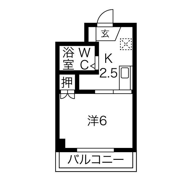 ニューハイツ伊藤 2階 1K 賃貸物件詳細