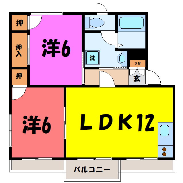 タウニィ笠原　Ａ／Ｂ／Ｃ（藤岡市岡之郷） 2階 2LDK 賃貸物件詳細