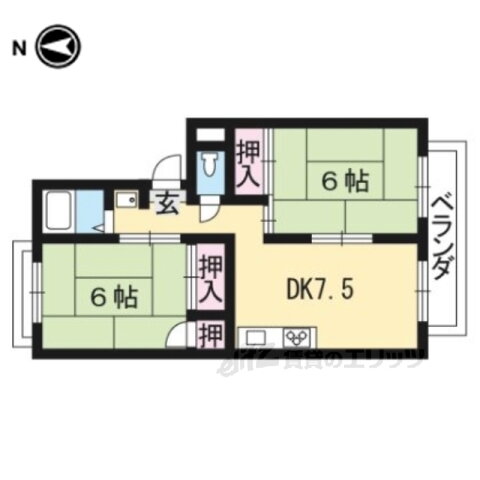 京都府京都市西京区大枝沓掛町 桂駅 2DK アパート 賃貸物件詳細