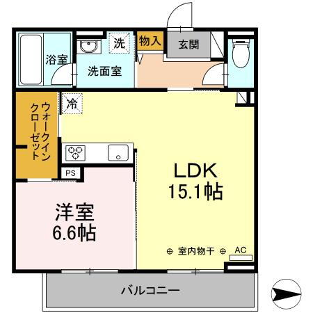 盛岡市本宮７丁目【クレール】築２年 2階 1LDK 賃貸物件詳細