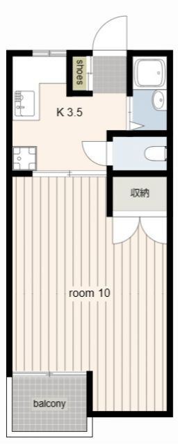 メゾン．ド．Ｆ１ 2階 1K 賃貸物件詳細