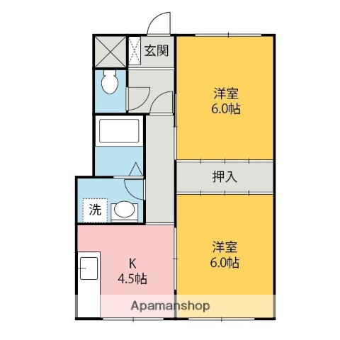 群馬県太田市新田大根町 境町駅 2K アパート 賃貸物件詳細