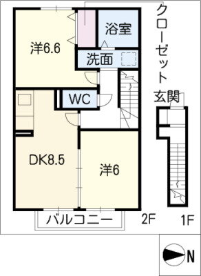 愛知県名古屋市南区本城町２ 本星崎駅 2DK アパート 賃貸物件詳細