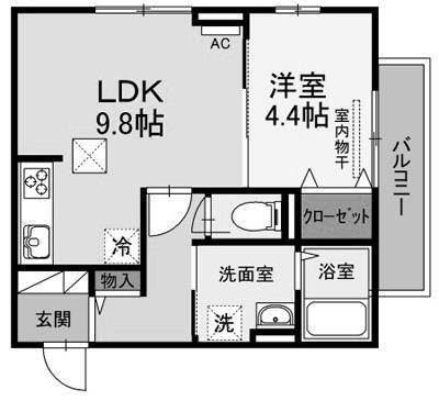 愛媛県松山市空港通１ 1LDK アパート 賃貸物件詳細