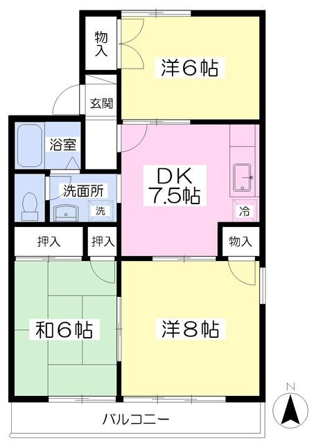 サンシティパークＩＩ 2階 3DK 賃貸物件詳細