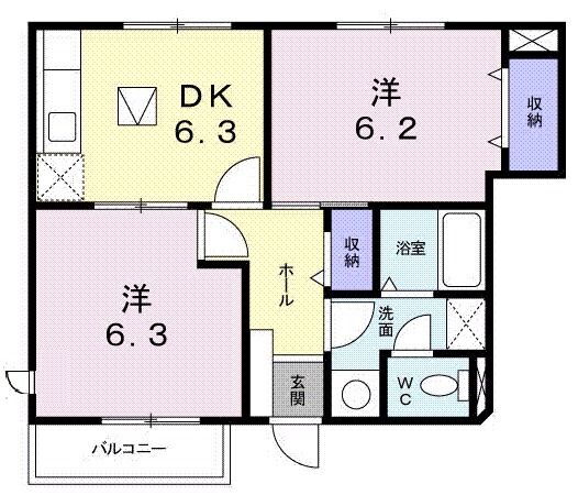 群馬県邑楽郡大泉町大字寄木戸 西小泉駅 2DK アパート 賃貸物件詳細