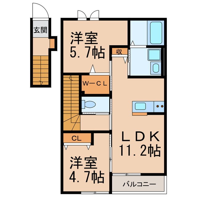 和歌山県和歌山市塩屋５ 宮前駅 2LDK アパート 賃貸物件詳細