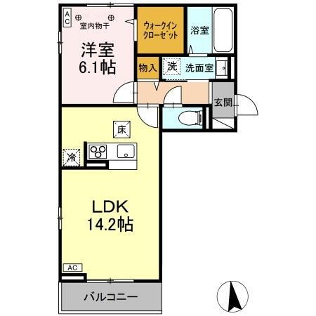 Ｄ－ＲＯＯＭ南二番町　Ｂ 1階 1LDK 賃貸物件詳細