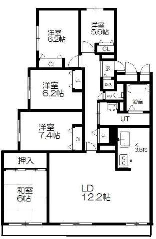 サーム大谷地 2階 5LDK 賃貸物件詳細