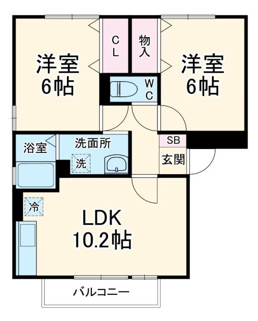 埼玉県三郷市谷口 三郷中央駅 2LDK アパート 賃貸物件詳細
