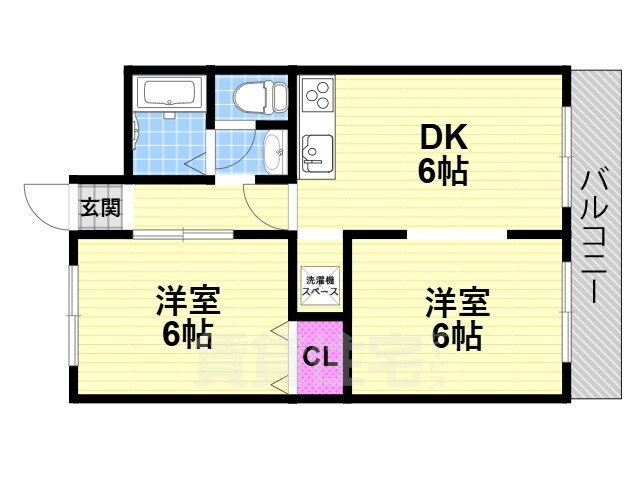 大阪府四條畷市江瀬美町 四条畷駅 2DK マンション 賃貸物件詳細