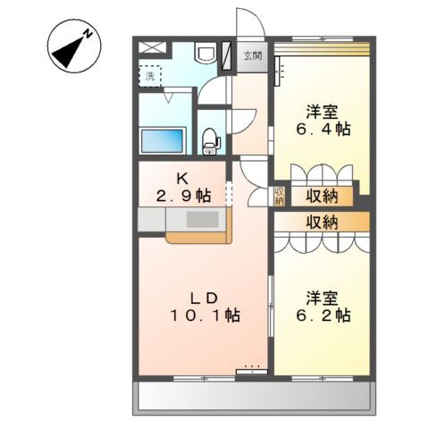 岡山県岡山市東区広谷 岡山駅 2LDK アパート 賃貸物件詳細