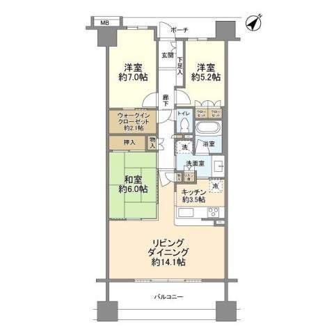 神奈川県横浜市鶴見区駒岡４ 綱島駅 3LDK マンション 賃貸物件詳細