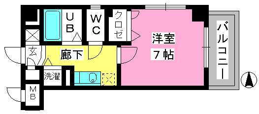 福岡県福岡市中央区黒門 唐人町駅 1K マンション 賃貸物件詳細