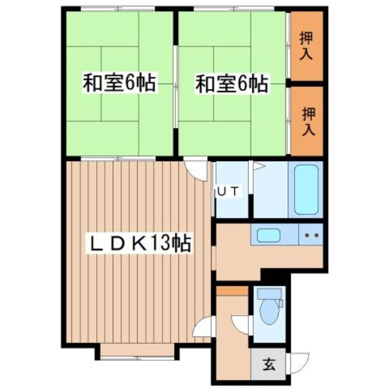 ハイツサンサーラ 2階 2LDK 賃貸物件詳細
