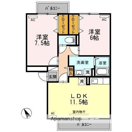 鳥取県米子市両三柳 米子駅 2LDK アパート 賃貸物件詳細