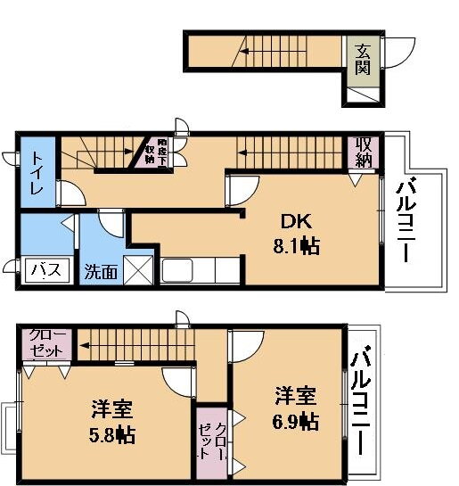 滋賀県栗東市小柿４ 草津駅 2DK アパート 賃貸物件詳細