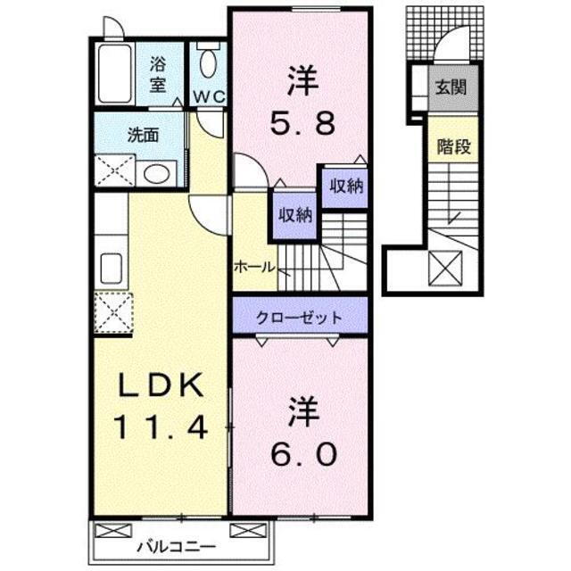 サニーリブＢ棟 2階 2LDK 賃貸物件詳細