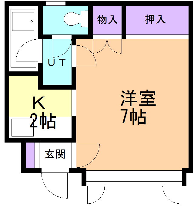 北海道函館市上野町 湯の川駅 1K アパート 賃貸物件詳細