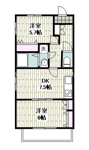 シャトードセピア 2階 2DK 賃貸物件詳細
