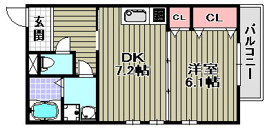 大阪府岸和田市上松町 東岸和田駅 1DK アパート 賃貸物件詳細