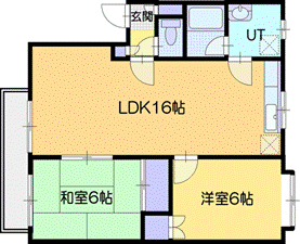 北海道岩見沢市五条東１６ 2LDK アパート 賃貸物件詳細