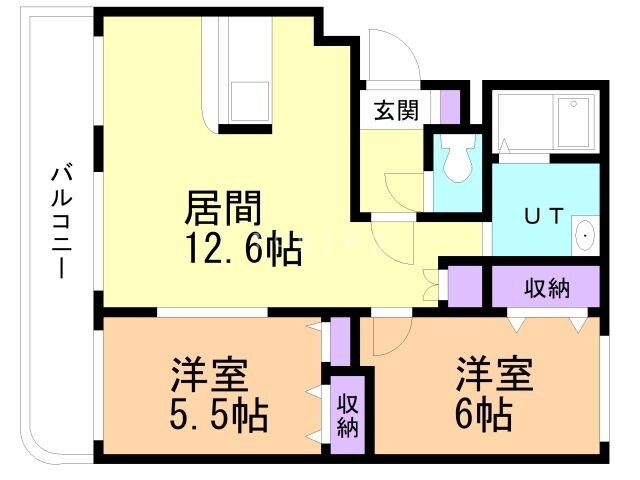 ポプラパークマンション２ 2階 2LDK 賃貸物件詳細