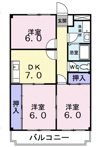 埼玉県入間郡毛呂山町南台５ 武州長瀬駅 3DK マンション 賃貸物件詳細