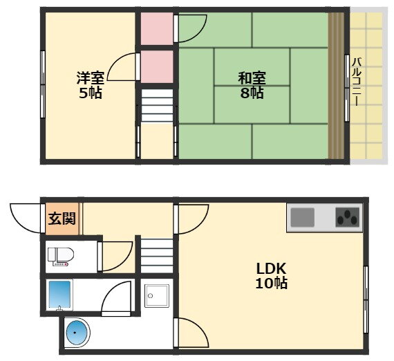 樫木ハイツＩＩ 1階 2LDK 賃貸物件詳細