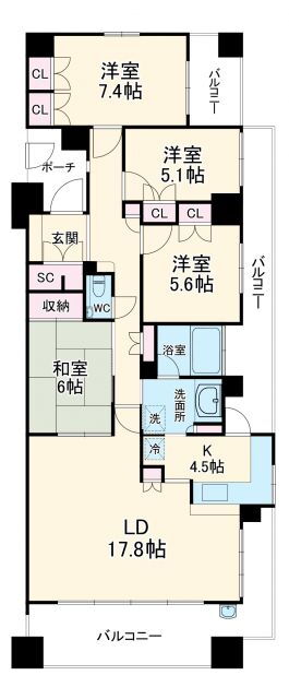 ブライトタウン磐田駅前 14階 4LDK 賃貸物件詳細