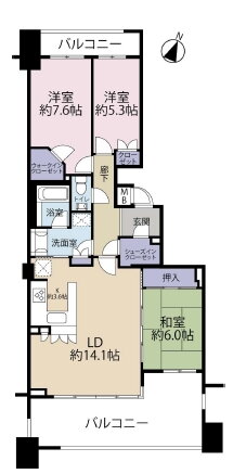 テラス神戸・中山手 3階 3LDK 賃貸物件詳細